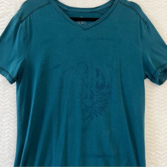 Rock & Republic Blue Teal Monogram Graphic Short Sleeve T Shirt Mens Small - Picture 6 of 10